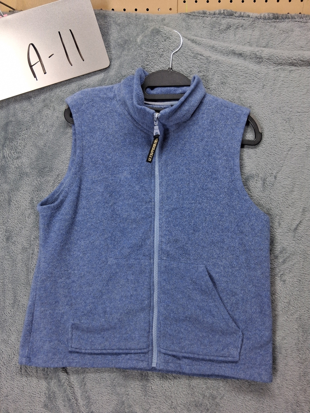 Women's Blue Sleeveless Fleece Zip-Up Vest